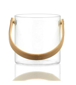 Ведро для льда «Каиллин», 600 мл, d=13х12,5 см, с бамбуковой ручкой, стекло, прозрачное Magistro