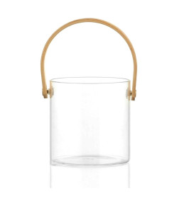 Ведро для льда «Каиллин», 600 мл, d=13х12,5 см, с бамбуковой ручкой, стекло, прозрачное Magistro