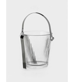 Ведро для льда «Риф», 900 мл, 15.5×14×13.5 см, с щипцами, стекло, прозрачное