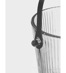 Ведро для льда «Риф», 900 мл, 15.5×14×13.5 см, с щипцами, стекло, прозрачное