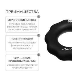 Эспандер кистевой ONLYTOP 40 кг (черный) 4287689