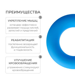 Эспандер кистевой Fortius, 10 кг, цвет голубой 4933807