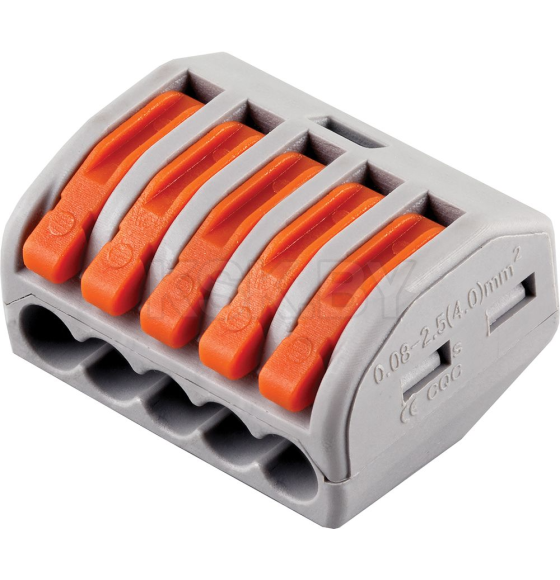 Cтроительно-монтажные клеммы 5-проводные LD222-415 (DIY упак 40 шт) Stekker (32398) 