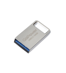 Флеш-накопитель 64GB USB3.0 металл серебряный GoPower MINI 00-00027359