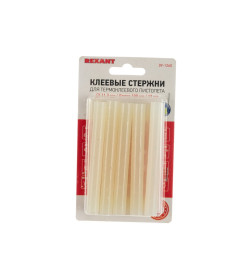 Стержни клеевые 11х100 мм прозрачные светящиеся (12 шт.) REXANT 09-1260