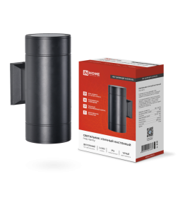 Светильник уличный двусторонний ЦИЛИНДР-2А-GX53 2BL алюминий под лампу 2хGX53 230B черный IP65 IN HOME 4690612023533