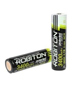 Аккумулятор 3.4/Li18650 (NCR18650B) с защитой ROBITON БЛ13485