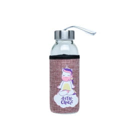 Бутылка стекло/пластмасса для питья "Антистресс" в текстильном чехле 350 мл/17 см 25653207