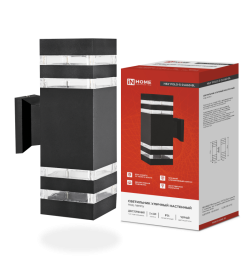 Светильник уличный двусторонний НБУ POLO-S-2хA60-BL алюминиевый под лампу 2хA60 E27 230B черный CITY IP65 IN HOME 4690612037950