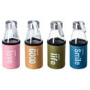 Бутылка стекло/пластмасса для питья в текстильном чехле 350 мл/17 см 30556677 (30556677) 