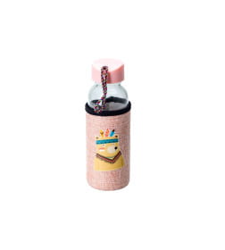 Бутылка стекло/пластмасса для питья "Зверюшки" в текстильном чехле 300 мл/17 см 30556739