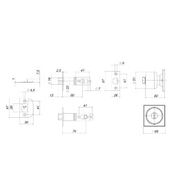 Ручка защелка Punto DK772/BL CP-PS (без фикс.) хром