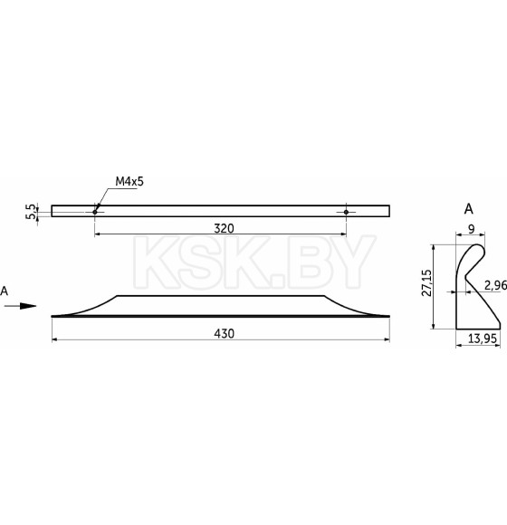 Ручка мебельная Envision-320/430,брашированное золото (112953) 