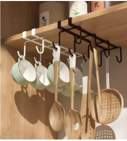 Вешалка кухонная из стали 28х9х8 см черная CY-0278B