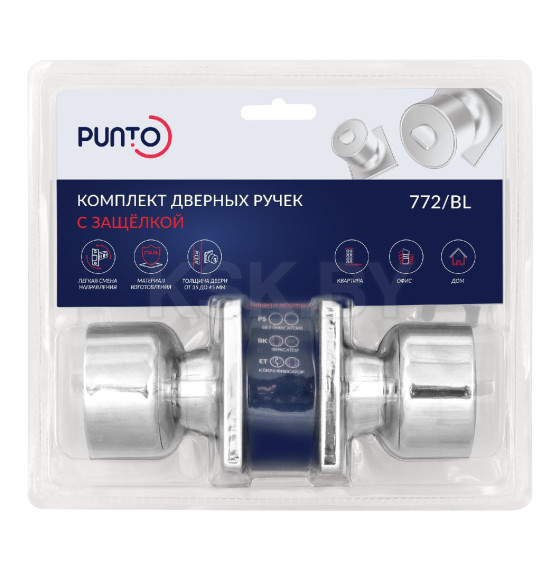 Ручка защелка Punto DK772/BL CP-PS (без фикс.) хром (58415) 