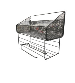 Органайзер настенный из стали 30х24х11,5 см черный CY-0222