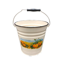 Ведро эмалированное 12,0 л без крышки "Осенний вайб" Лысьвенский завод