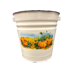 Ведро эмалированное 12,0 л без крышки "Осенний вайб" Лысьвенский завод