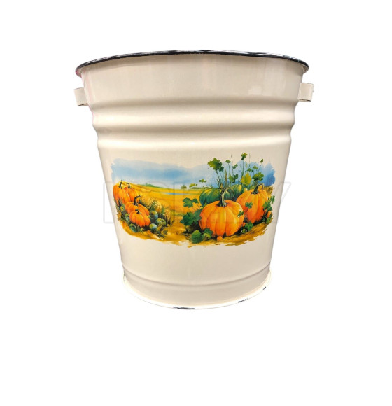 Ведро эмалированное 12,0 л без крышки "Осенний вайб" Лысьвенский завод (С-1124/4 ЖмЭК) 
