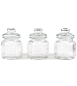 Набор банок для сыпучих продуктов стеклянных 250 мл с крышками (3 шт.) 50101