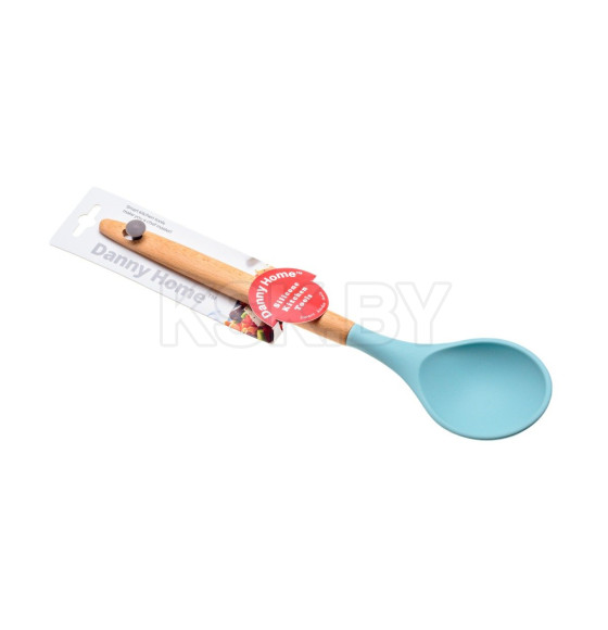 Ложка кухонная силиконовая с деревянной ручкой 36 см Danny Home DH0740-BLUE (DH0740-BLUE) 