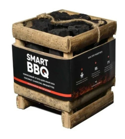 Уголь кокосовый, для барбекю в бамбуковой конструкции "SMART BBQ" (2кг)