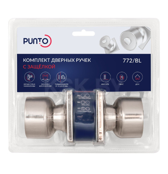 Ручка защелка Punto DK772/BL SN-ET (ключ/фикс.) никель (58407) 