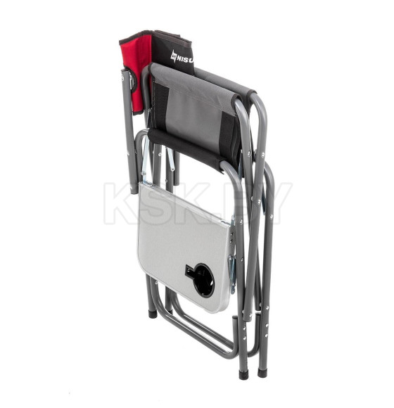 Кресло директорское с отк.стол 200 кг, поворотная спинка, серый/красн/черн (T-N-DC-07Т-PS-GRD) NISUS (T-N-DC-07T-PS-GRD) 