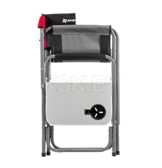 Кресло директорское с отк.стол 200 кг, поворотная спинка, серый/красн/черн (T-N-DC-07Т-PS-GRD) NISUS (T-N-DC-07T-PS-GRD) 