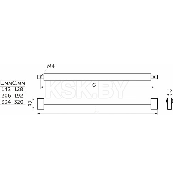 Ручка мебельная Muse-128,черный матовый (117976) 