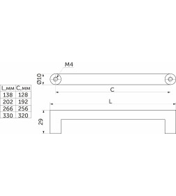 Ручка мебельная Urban-320,белый муар