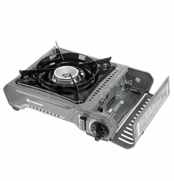 Плита газовая портат. в кейсе, сковорода и пластина д/гриля, кух.инструмент (N-MEGA KIT) NISUS (N-MEGA KIT) 