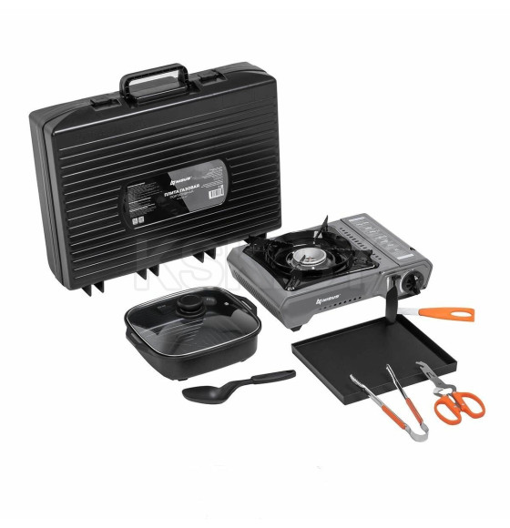 Плита газовая портат. в кейсе, сковорода и пластина д/гриля, кух.инструмент (N-MEGA KIT) NISUS (N-MEGA KIT) 
