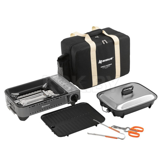 Плита газовая портат. в сумке, сковорода и пластина для гриля, кух.инструмент (N-MS-88 KIT) NISUS (N-MS-88 KIT) 