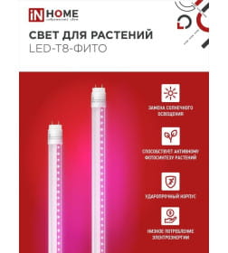 Лампа светодиодная LED-T8-FITO 10Вт 230В G13 600 мм IN HOME 4690612033761