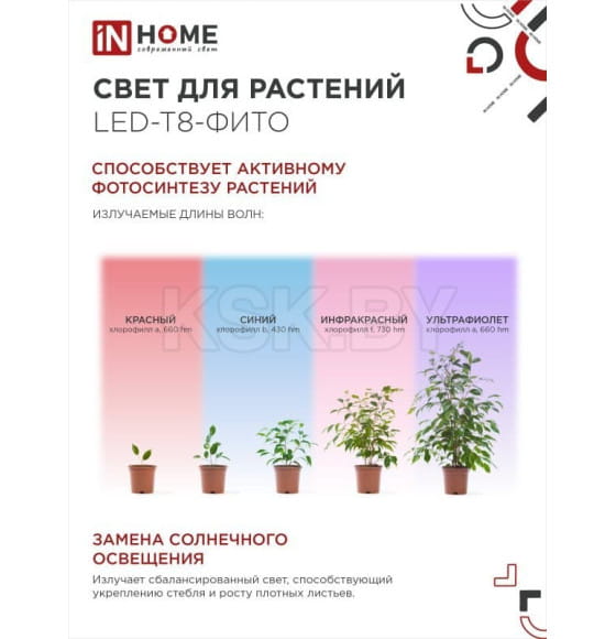 Лампа светодиодная LED-T8-FITO 20Вт 230В G13 1200 мм IN HOME 4690612033761 (4690612033778) 