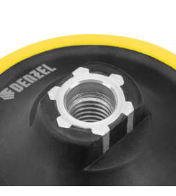 Тарелка опорная 115 мм для дрели и УШМ с липучкой, мягкая, с адаптером c М14х8 мм Denzel 76247