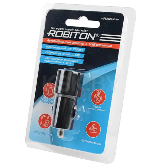 Блок питания автомобильный 2100мА с USB входом (12-24V) ROBITON USB2100/Auto БЛ13707 (БЛ13707) 
