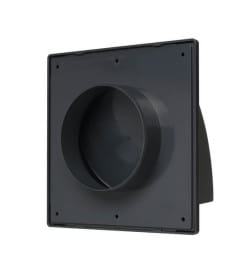 Вентрешётка 170х170мм d125мм фасадная с обратным клапаном и фланцем черная Storm