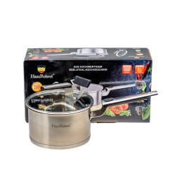 Сотейник из нержавеющей стали со стеклянной крышкой 16см/ 1,7 л HR 143-1 Haus Roland