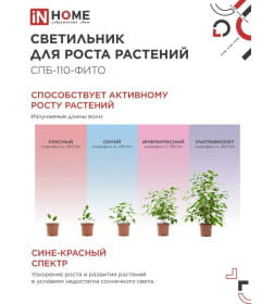 Светильник светодиодный СПБ-110-ФИТО сине-красный спектр 40Вт 1200 мм IN HOME 4690612057026