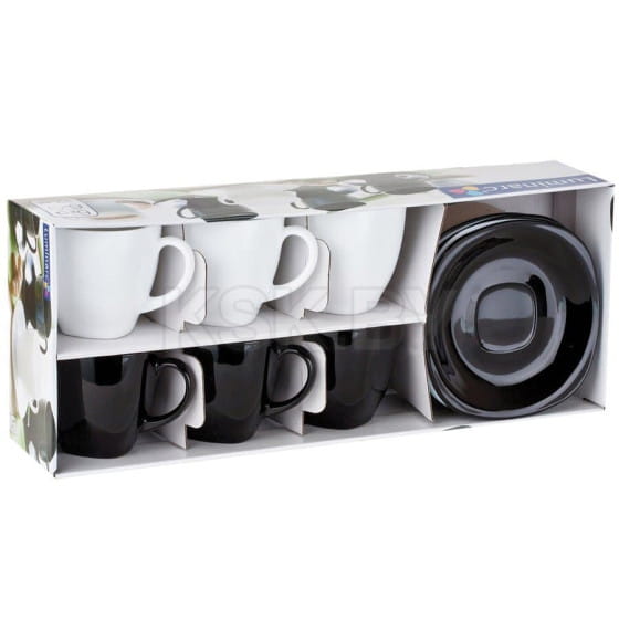 Чайный набор "Carine mix" (12пр.) D2371 черн.-бел. (06257) 