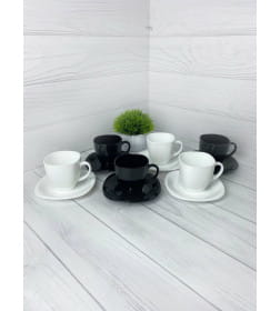 Чайный набор "Carine mix" (12пр.) D2371 черн.-бел.