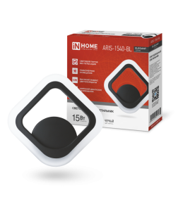 Светильник светодиодный ELEGANT ARIS-1540-BL 15Вт 230В 4000K 1200Лм черный IN HOME 4690612054179