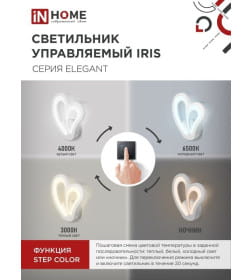 Светильник светодиодный ELEGANT IRIS 15Вт 230В 3000-6500K 1200Лм STEP COLOR белый IN HOME 4690612051413