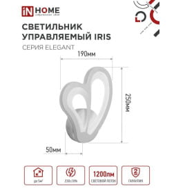 Светильник светодиодный ELEGANT IRIS 15Вт 230В 3000-6500K 1200Лм STEP COLOR белый IN HOME 4690612051413