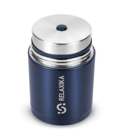 Термос для еды 700 мл широкое горлышко (темно-синий) Relaxika 301