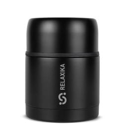 Термос для еды 500 мл широкое горлышко (черный) Relaxika 301