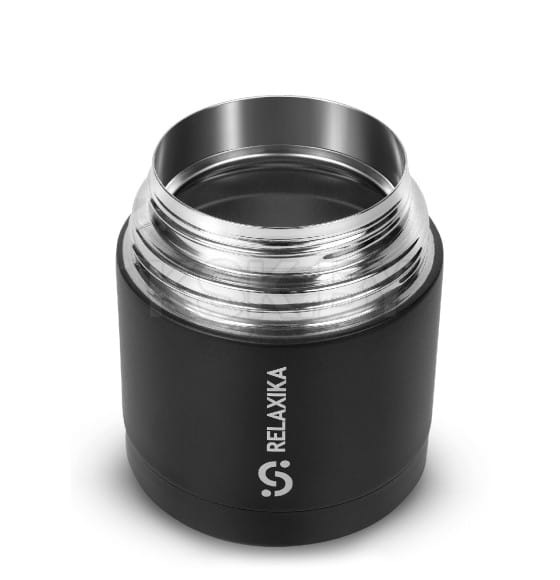 Термос для еды 500 мл широкое горлышко (черный) Relaxika 301