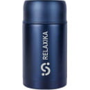 Термос для еды 1 л широкое горлышко (темно-синий) Relaxika 301